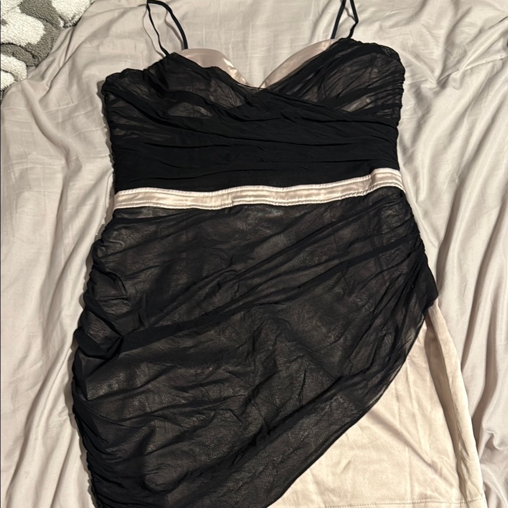 Elegant Black and Cream Women's Dress